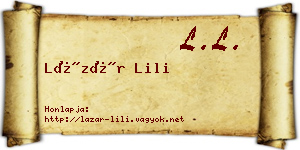 Lázár Lili névjegykártya