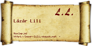 Lázár Lili névjegykártya