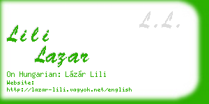 lili lazar business card