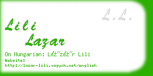 lili lazar business card